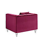 Alternate image 7 for Inspired Home Velvet Upholstered Club Chair in Fuchsia