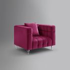 Alternate image 3 for Inspired Home Velvet Upholstered Club Chair in Fuchsia