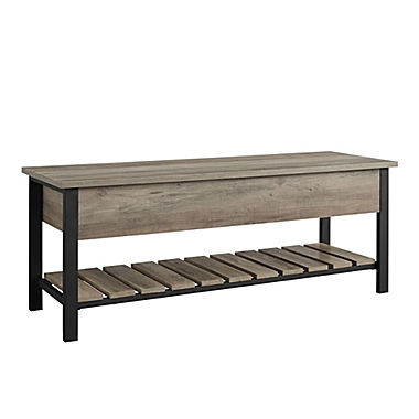 Forest Gate&trade; Blanch Open-Top Storage Bench in Grey Wash. View a larger version of this product image.