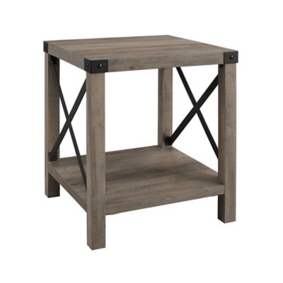 Forest Gate Wheatland 18-Inch Square Modern Farmhouse Accent Side End Table