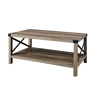Forest Gate Wheatland Modern Farmhouse Accent Coffee Table in Grey. View a larger version of this product image.