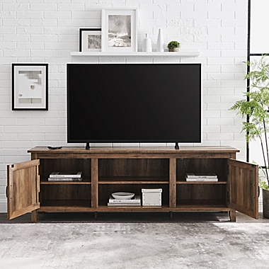 Forest Gate&trade; Sage 70-Inch TV Console with Beadboard Doors in Rustic Oak. View a larger version of this product image.