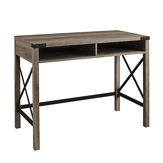 Alternate image 1 for Forest Gate™ Wheatland Modern Farmhouse 42-Inch Desk with Two Cubbies in Grey Wash