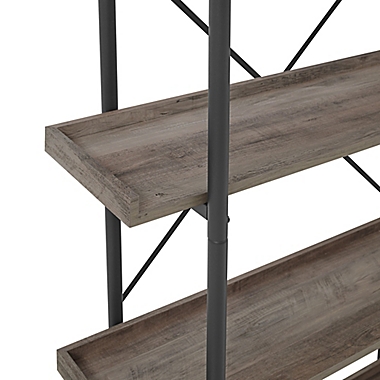 Forest Gate 68&quot; Industrial Modern Pipe Bookshelf in Grey Wash. View a larger version of this product image.
