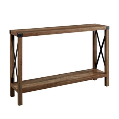 Forest Gate Wheatland Modern Farmhouse Entryway Accent Table in Rustic Oak