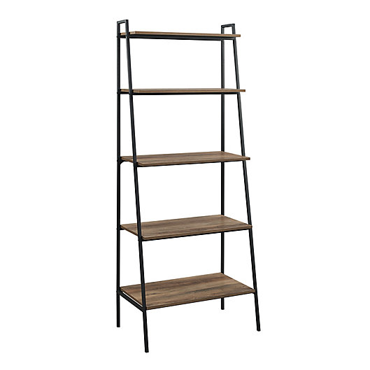 Mid Century Modern 72 Inch Ladder, 72 Inch Wood Bookcase