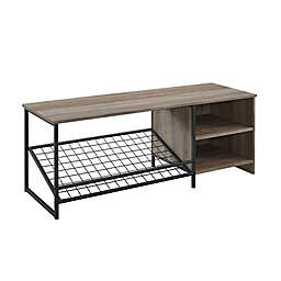 Forest Gate™ 48" Industrial Modern Entryway Shoe Bench