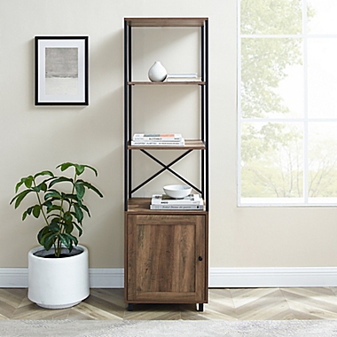 Forest Gate Sage Office Bookshelf Cabinet in Rustic Oak. View a larger version of this product image.