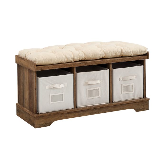 Forest Gate™ Entryway Storage Bench with Totes Bed Bath and Beyond Canada