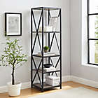 Alternate image 1 for Forest Gate&trade; Blair Industrial 61" Open Bookshelf in Black with Grey Wash shelves