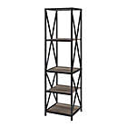 Alternate image 5 for Forest Gate&trade; Blair Industrial 61" Open Bookshelf in Black with Grey Wash shelves