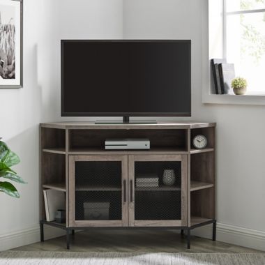 Forest Gate&trade; 48-Inch Metal Mesh Corner TV Stand. View a larger version of this product image.