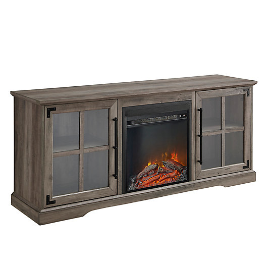 Alternate image 1 for Forest Gate 60 Inch 2 Door Electric Fireplace TV Stand in Grey Wash