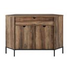Alternate image 5 for Forest Gate&trade; 48-Inch Metal Mesh Corner TV Stand in Rustic Oak