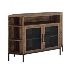 Alternate image 0 for Forest Gate&trade; 48-Inch Metal Mesh Corner TV Stand in Rustic Oak