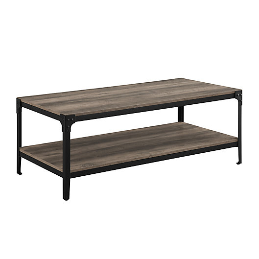Alternate image 1 for Forest Gate Angle Iron Rustic Wood Coffee Table