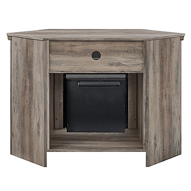 Forest Gate 48&quot; Noah Traditional Corner Fireplace TV Stand in Grey. View a larger version of this product image.