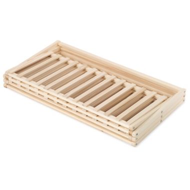 Squared Away&trade; 4-Tier Foldable Wood Shoe Rack in Brown. View a larger version of this product image.