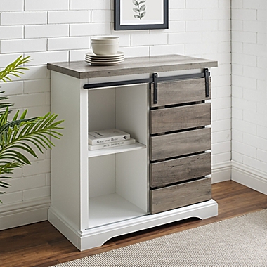 Forest Gate&trade; Sage Sliding Door Cabinet in Grey Wash. View a larger version of this product image.