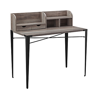 Forest Gate&trade; Harlow Mid-Century Modern Computer Desk in Grey. View a larger version of this product image.