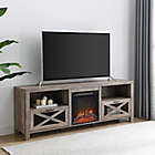 Alternate image 1 for Forest Gate&trade; 70-Inch Rustic Electric Fireplace TV Stand in Grey Wash
