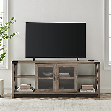 Forest Gate&trade; Wheatland 60-Inch 2-Door TV Stand in Grey. View a larger version of this product image.