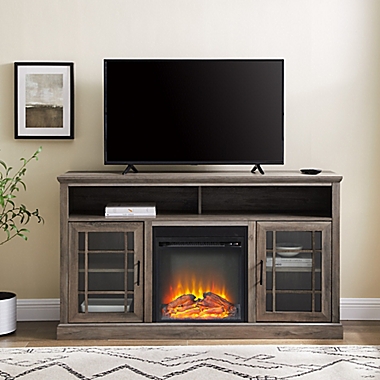 Forest Gate&trade; 58-Inch Traditional TV Stand with Electric LED Fireplace in Grey Wash. View a larger version of this product image.