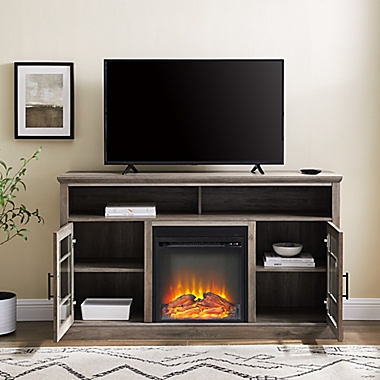 Forest Gate&trade; 58-Inch Traditional TV Stand with Electric LED Fireplace in Grey Wash. View a larger version of this product image.