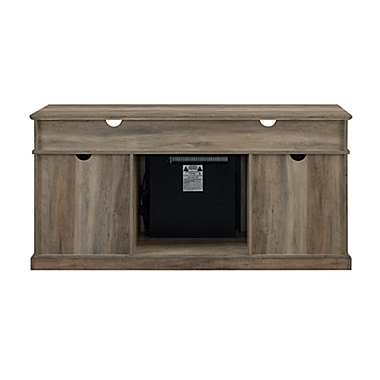 Forest Gate Wheatland Farmhouse 2-Door Fireplace TV Stand in Grey Wash. View a larger version of this product image.