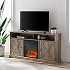 Alternate image 1 for Forest Gate Wheatland Farmhouse 2-Door Fireplace TV Stand in Grey Wash