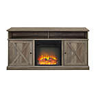 Alternate image 4 for Forest Gate Wheatland Farmhouse 2-Door Fireplace TV Stand in Grey Wash