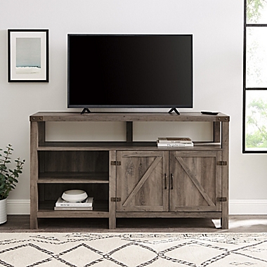 Forest Gate&trade; Wheatland 58-Inch TV Stand with Right Cabinet in Grey. View a larger version of this product image.