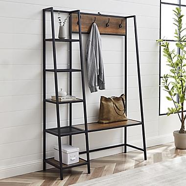Forest Gate Wheatland Industrial Open Shelving Bench Hall Tree Coat Rack. View a larger version of this product image.