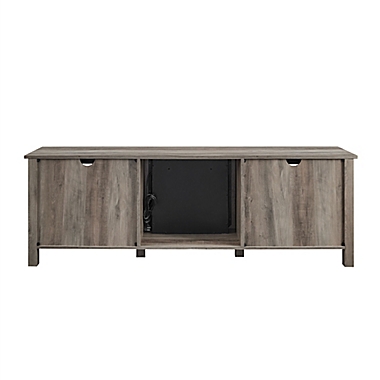 Forest Gate&trade; 70" Window Pane Fireplace TV Stand in Grey Wash. View a larger version of this product image.