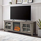 Alternate image 1 for Forest Gate&trade; 70" Window Pane Fireplace TV Stand in Grey Wash