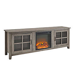 Forest Gate&trade; 70" Window Pane Fireplace TV Stand in Grey Wash