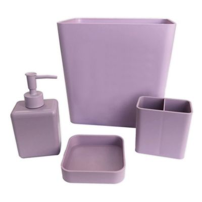 Simply Essential&trade; 4-Piece Bath Accessory Bundle Set in Lavender