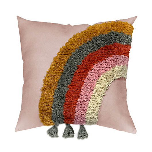 Alternate image 1 for Wild Sage™ Tufted Rainbow Square Throw Pillow