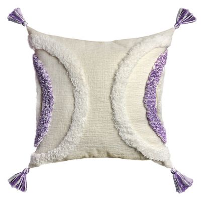 Wild Sage&trade; Half Moon Chenille Tufting Square Throw Pillow in Wisteria