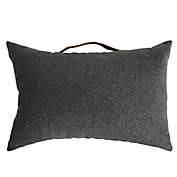 Simply Essential&trade; Felt Oblong Throw Pillow with Faux Leather Handle in Grey