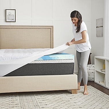 Sealy&reg; SealyChill&trade; 4-Inch Memory Foam Queen Mattress Topper with Pillowtop Cover. View a larger version of this product image.