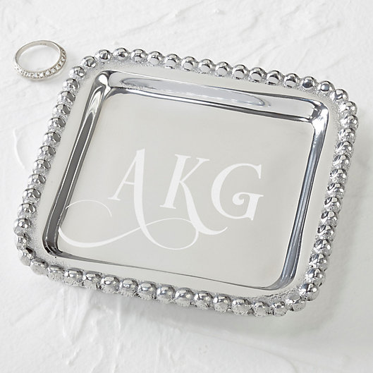 Alternate image 1 for Mariposa® String of Pearls Monogram Jewelry Tray