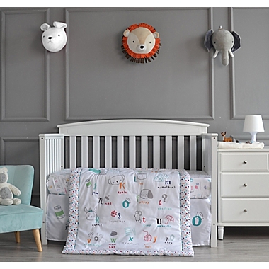 Nipperland&reg; A is for Apple 3-Piece Crib Bedding Set in White. View a larger version of this product image.
