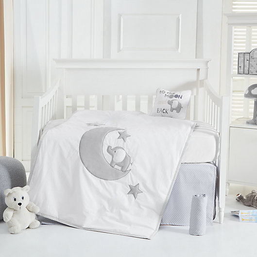 Alternate image 1 for Nipperland® 5-Piece To the Moon Crib Bedding Set in White<br />