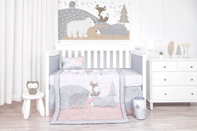 Nipperland&reg; Happy Forest 5-Piece Crib Bedding Set in Light Grey/Beige
