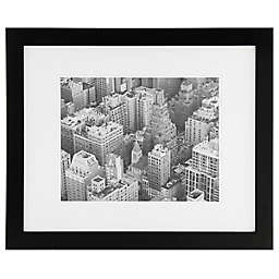 Gallery Solutions 16-Inch x 20-Inch Black Wood Frame with White Mat