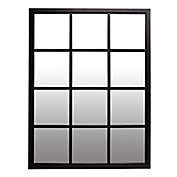 Patton Wall Decor 24.5-Inch x 30.5-Inch Rectangular Windowpane Wall Mirror in Black