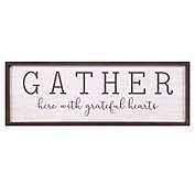 Patton Wall Decor "Gather Here" 36-Inch x 12-Inch Typography Framed Wall Art