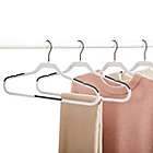 Alternate image 1 for Squared Away&trade; No Slip Slim Hangers in White with Black Hook (Set of 16)