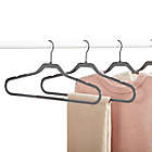 Alternate image 1 for Squared Away&trade; No Slip Slim Hangers in Cool Grey with Black Hook (Set of 16)